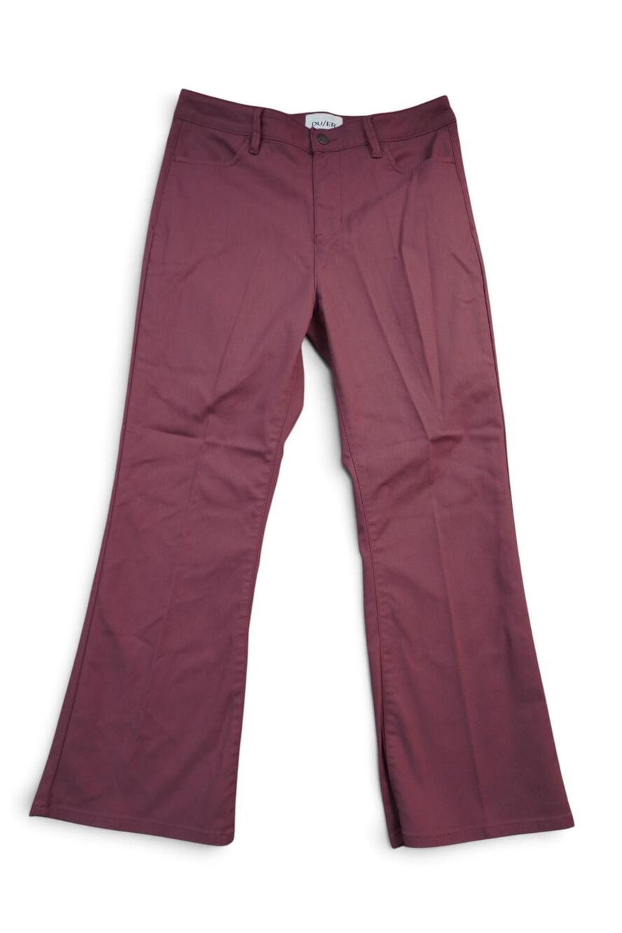 DUER Performance Denim Flare Jeans Women's Size 30 Burgundy Maroon Stretch